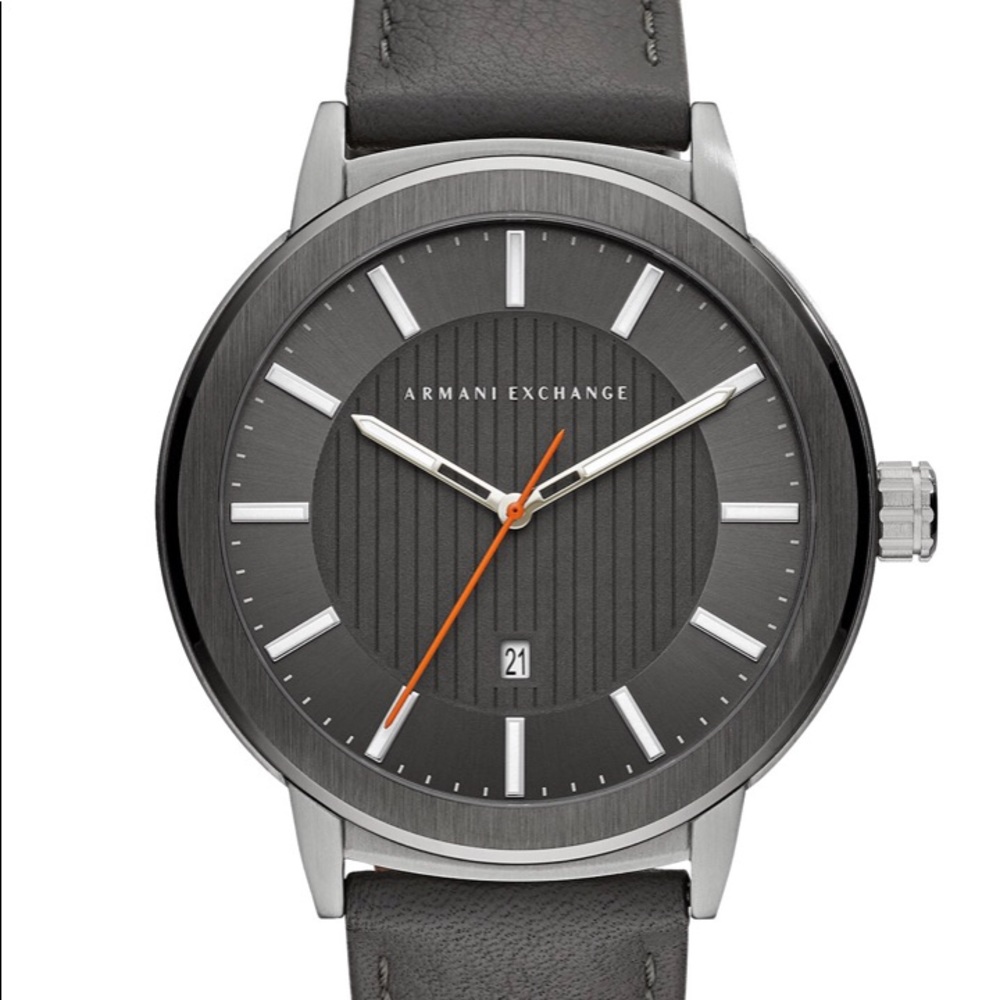 Armani ExchangeA|X Men's Maddox Gray Leather Strap